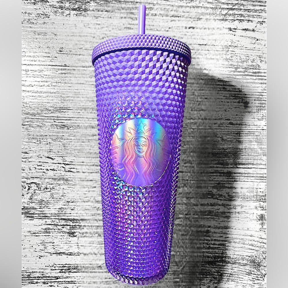 Starbucks Purple Lavender Studded Gradient Ombré 24oz Straw Lid Cup Tumbler NEW